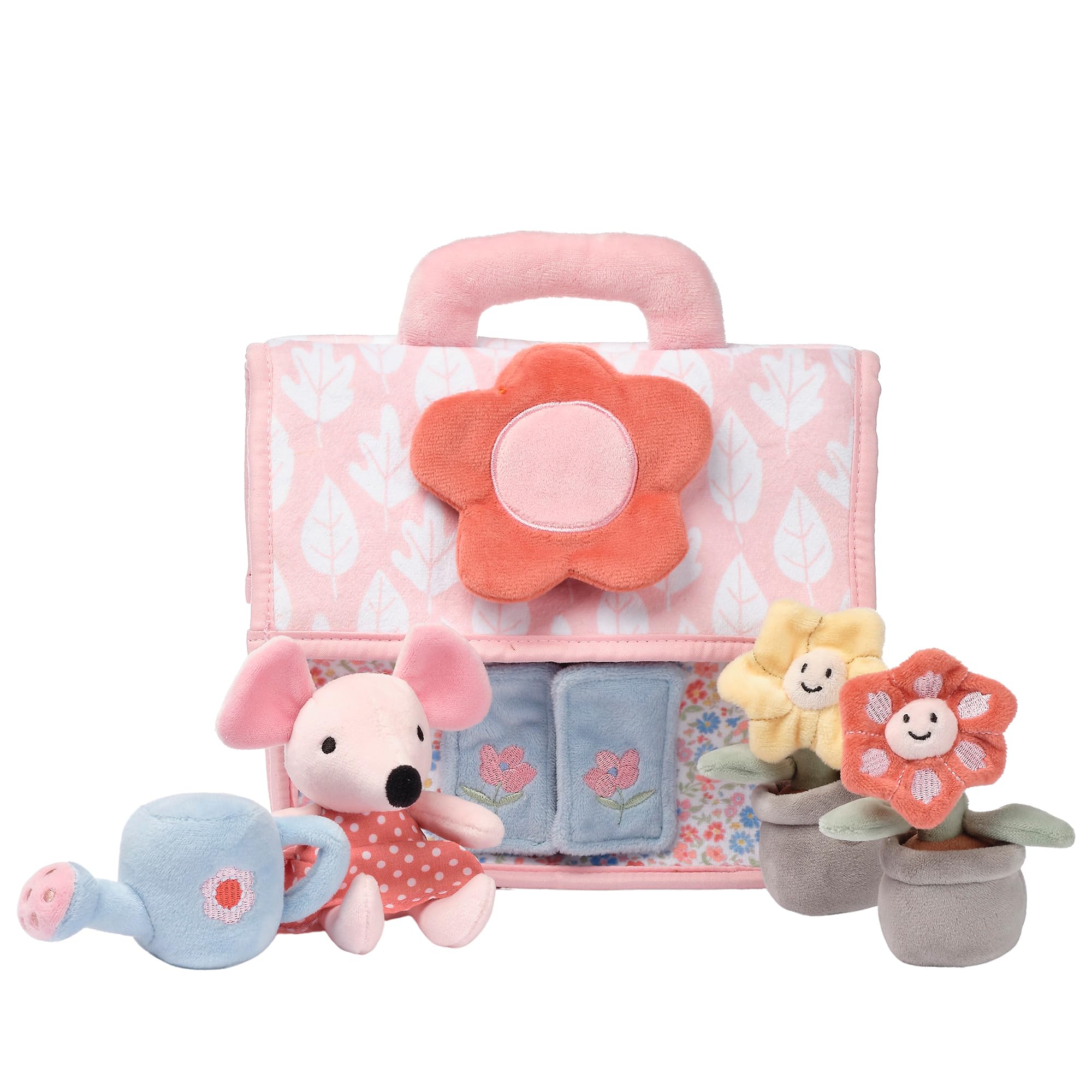Lambs & Ivy Floral Cottage 5pc plush set invites imaginative play