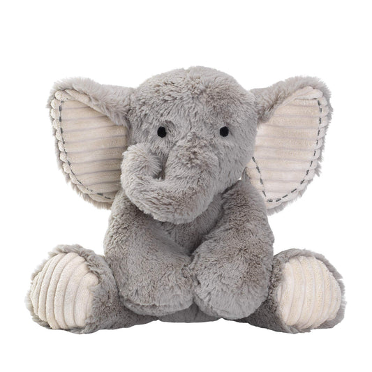 Lambs & Ivy Jett plush elephant face for cozy baby cuddles.