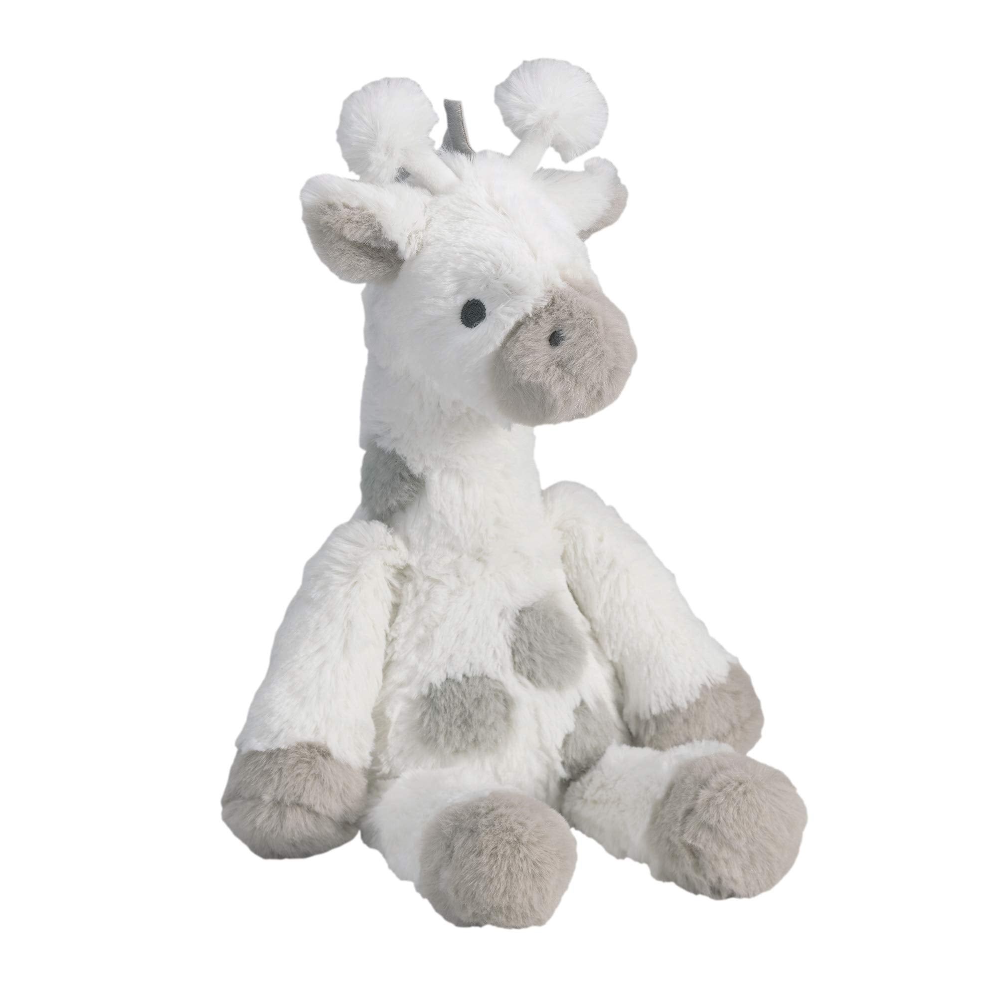 Lambs Ivy Millie soft minky fabric close-up, gray spots enhance tactile coziness.