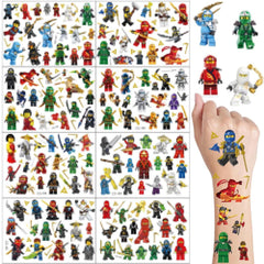 Lamden 8-sheets tattoo stickers featuring assorted anime characters for fan art and cosplay