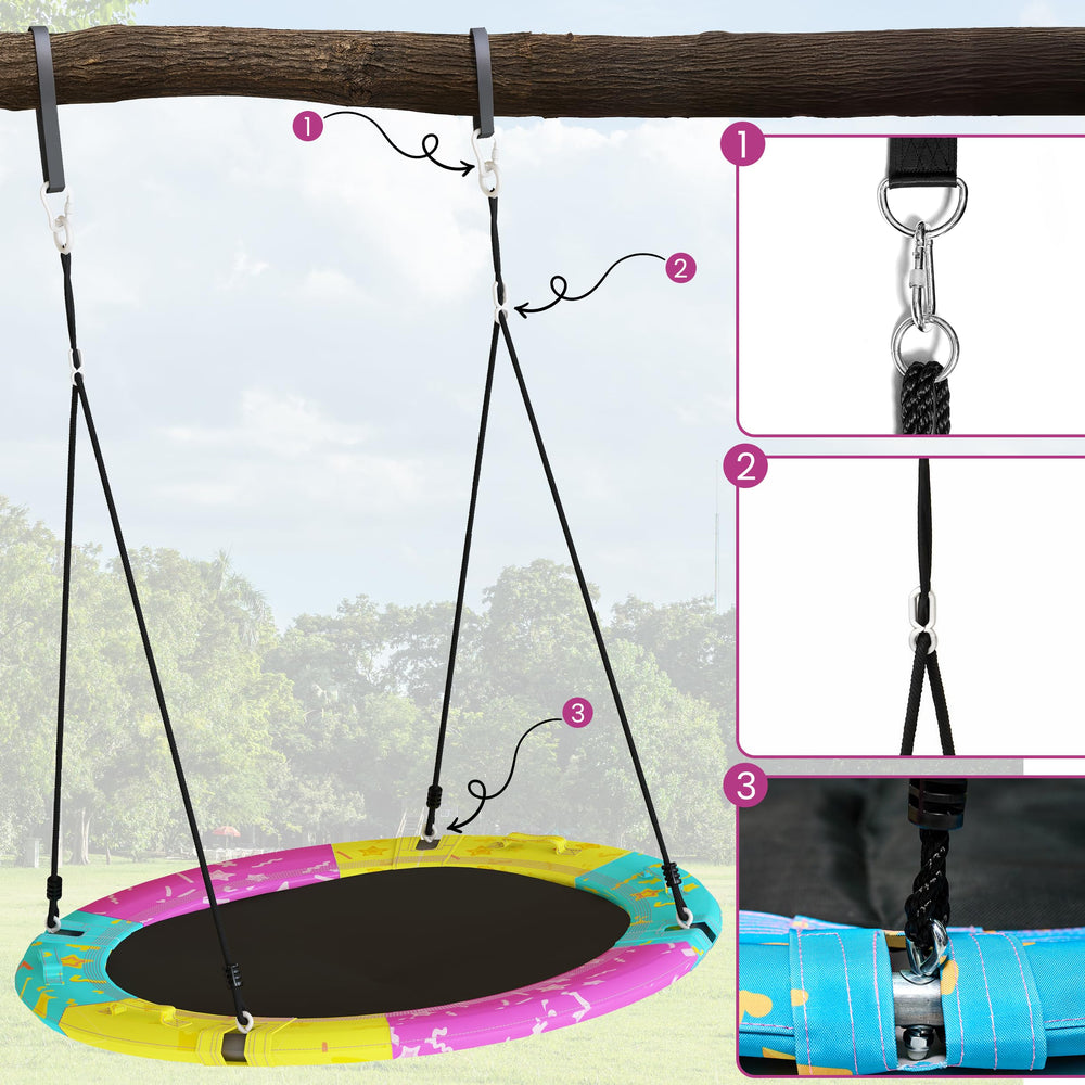 LAMERGE swing strap adjustment hardware shows secure, customizable setup.
