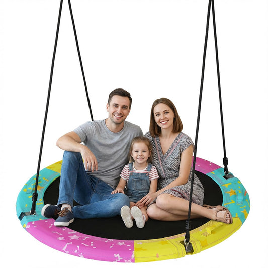 LAMERGE tree saucer swing 43in seat for comfortable family outdoor use
