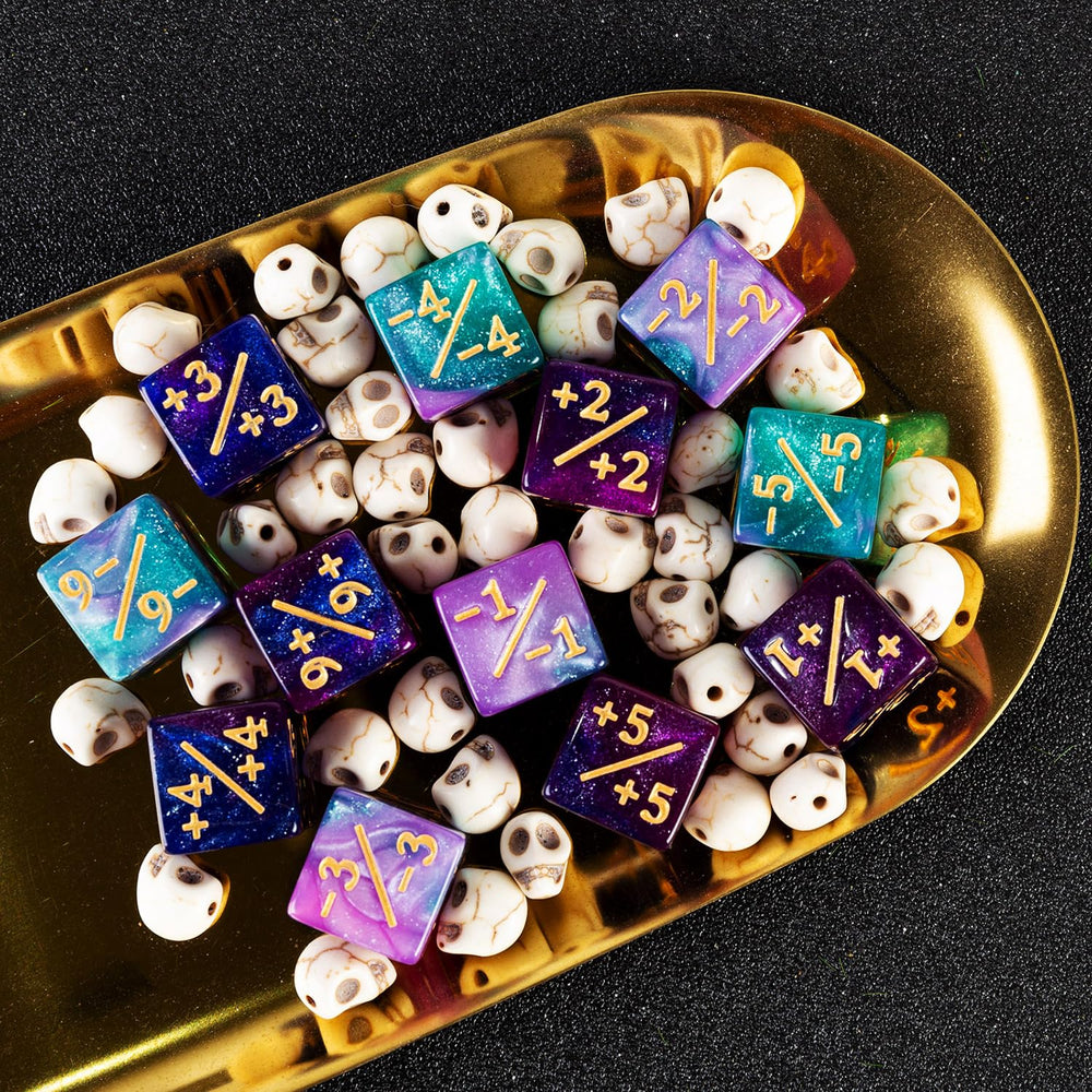 LAMJAM 24-piece dice counter set with soft flannel bag