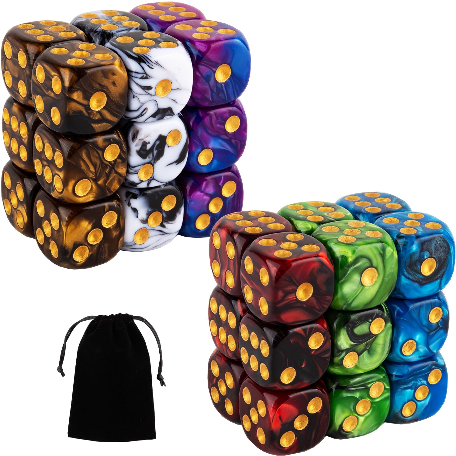 LAMJAM 36-piece D6 dice set for tabletop games
