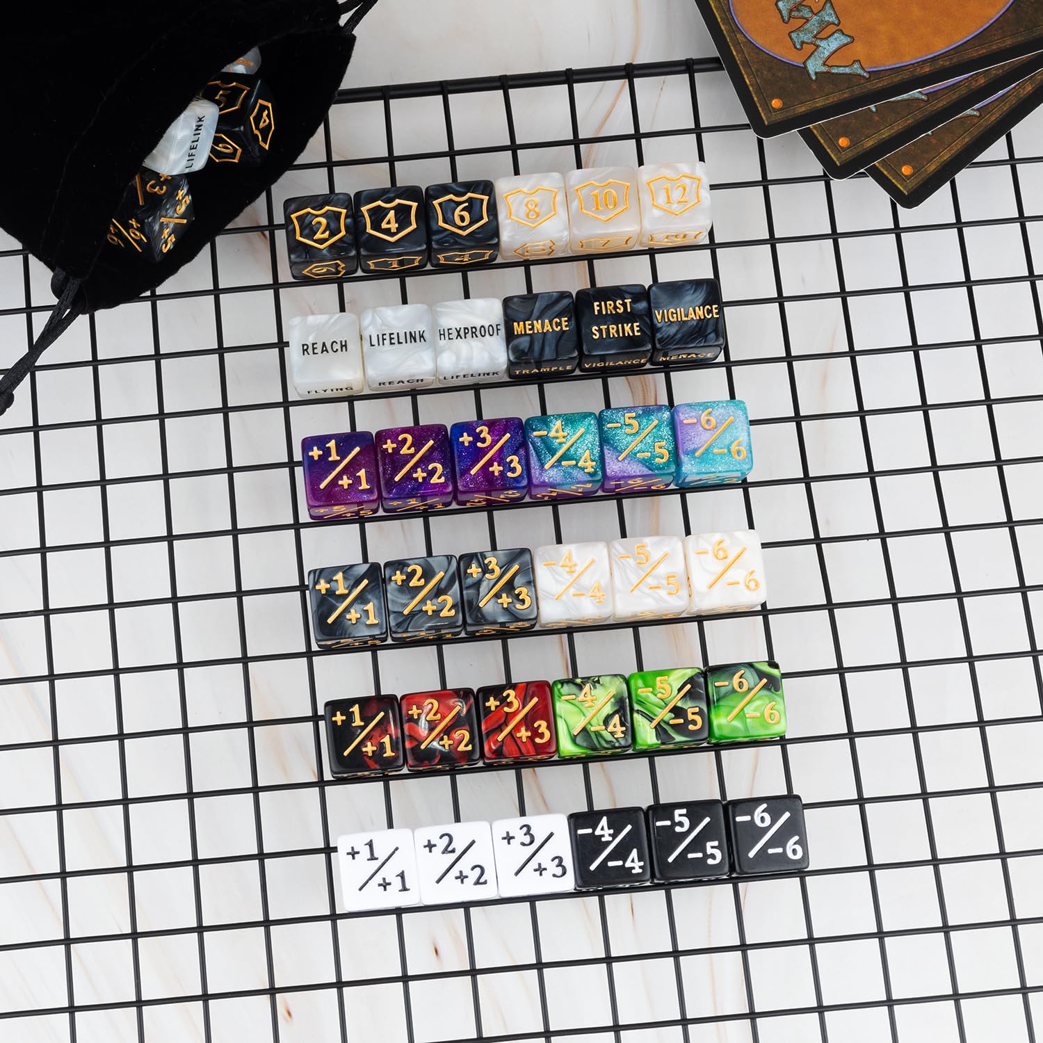 LAMJAM acrylic dice counters with readable numbers for fast tallying.