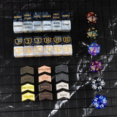 LAMJAM dice counters with plastic storage box for organization