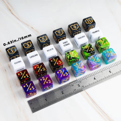 LAMJAM shield dice counters with velvet pouch for portable gaming