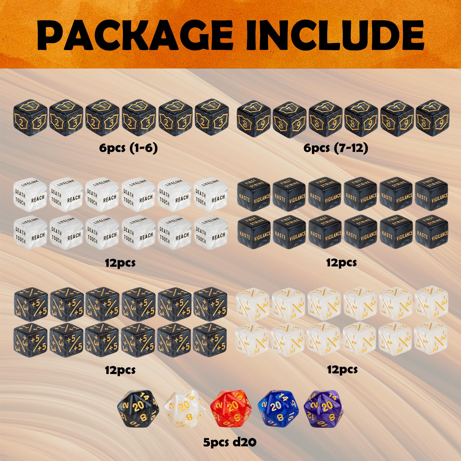 LAMJAM shield dice counters with clear numbers for easy reading and quick reference
