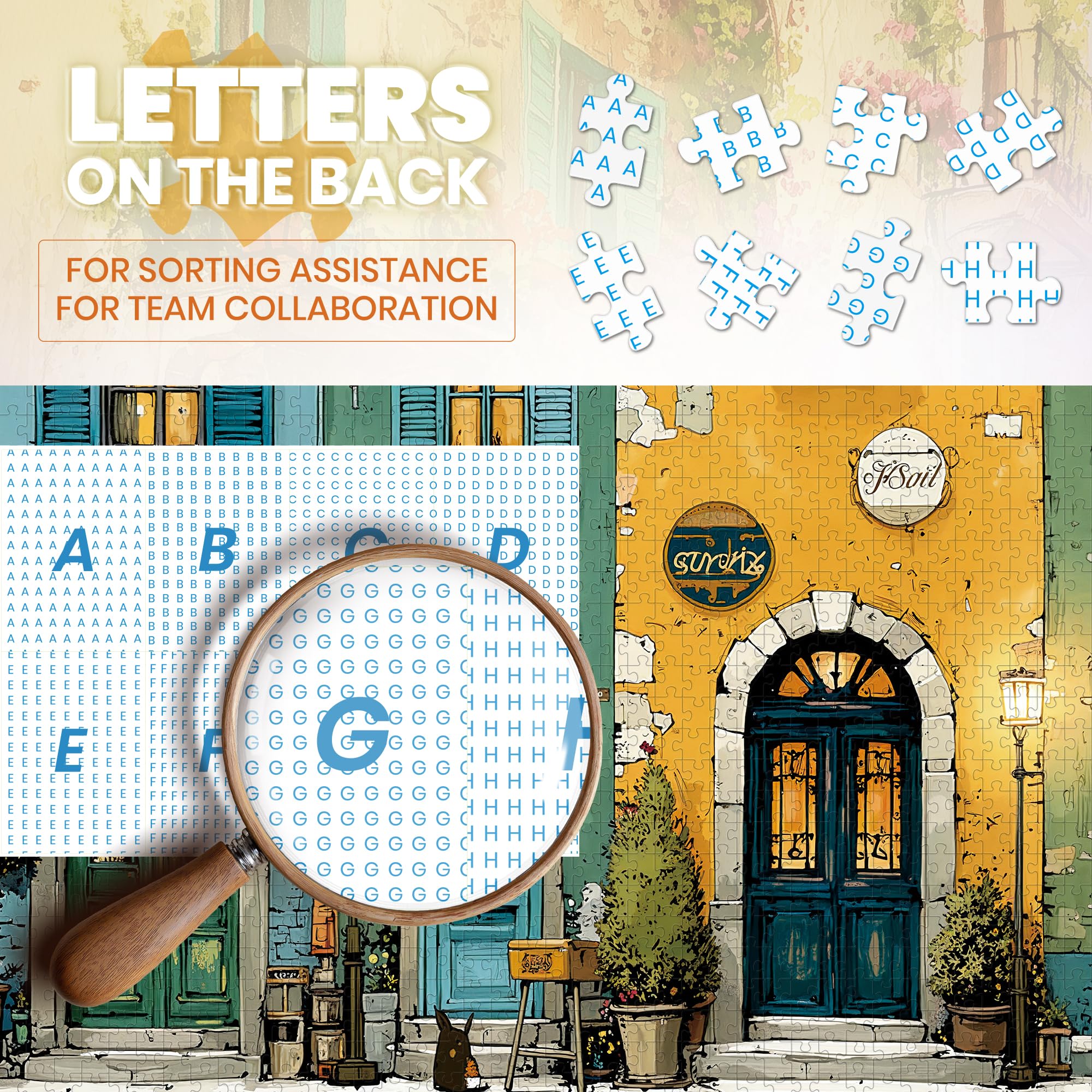 Lamplig puzzle with balconies and geraniums for vivid detail and slow-pace focus.