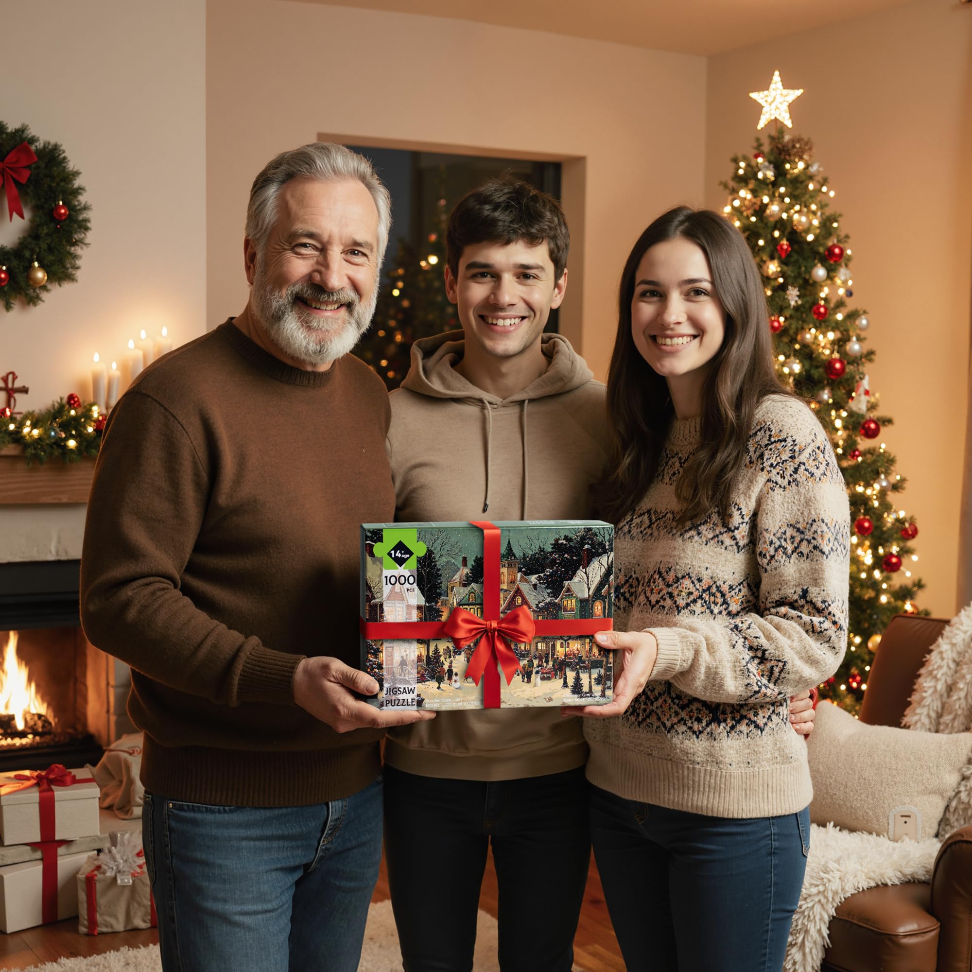 Lamplig winter town puzzle is durable, spill-resistant for busy households