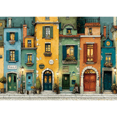 Lamplig 1000-piece fall Italy town street puzzle for calming, focused pastime.