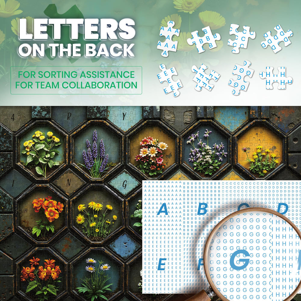 Lamplig Puzzles Letters-back guides – easier orientation for beginners tackling 1000-piece challenges.
