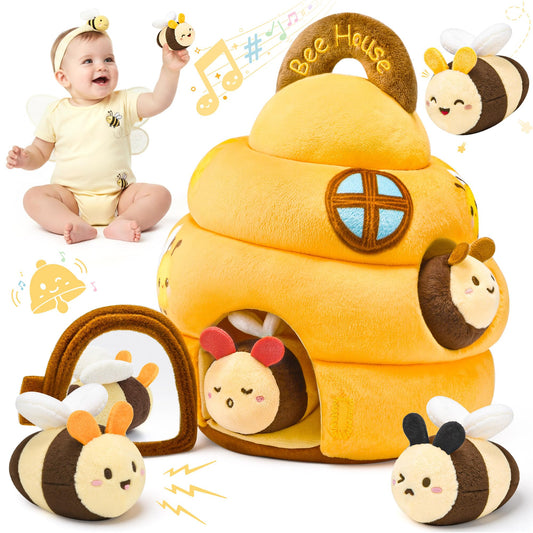 Lanbeby Beehive toy with front door invites exploration and hands-on play.