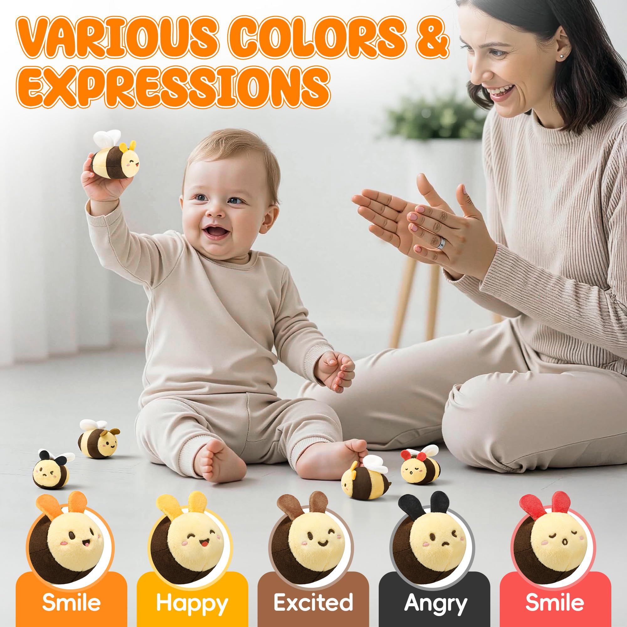 Lanbeby Crinkle bees provide tactile stimulation during handling.