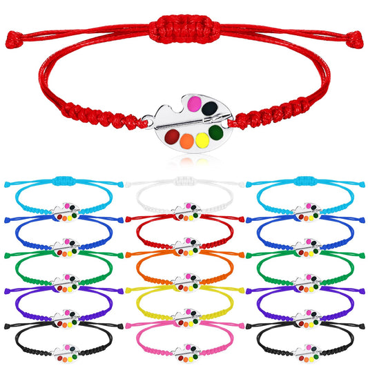 Landical 20 Pcs Art Paint Bracelets close-up shows vibrant color palette for creativity
