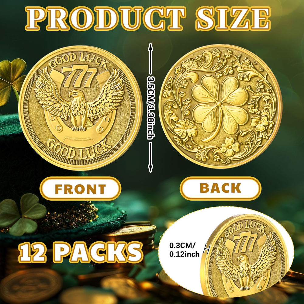 Landical lucky coin featuring an eagle and 777 for strength and optimism.