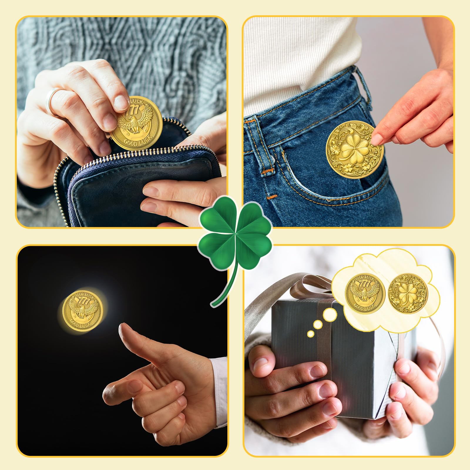 Landical 12-piece lucky coin set suitable for gifts or personal tokens.