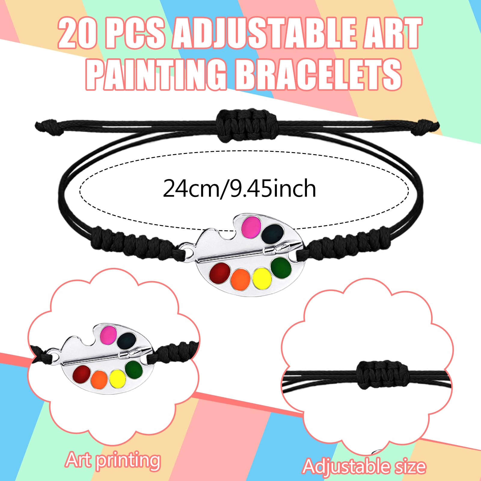 Landical paint palettes bracelets variety colors ideal for outfits and party favors