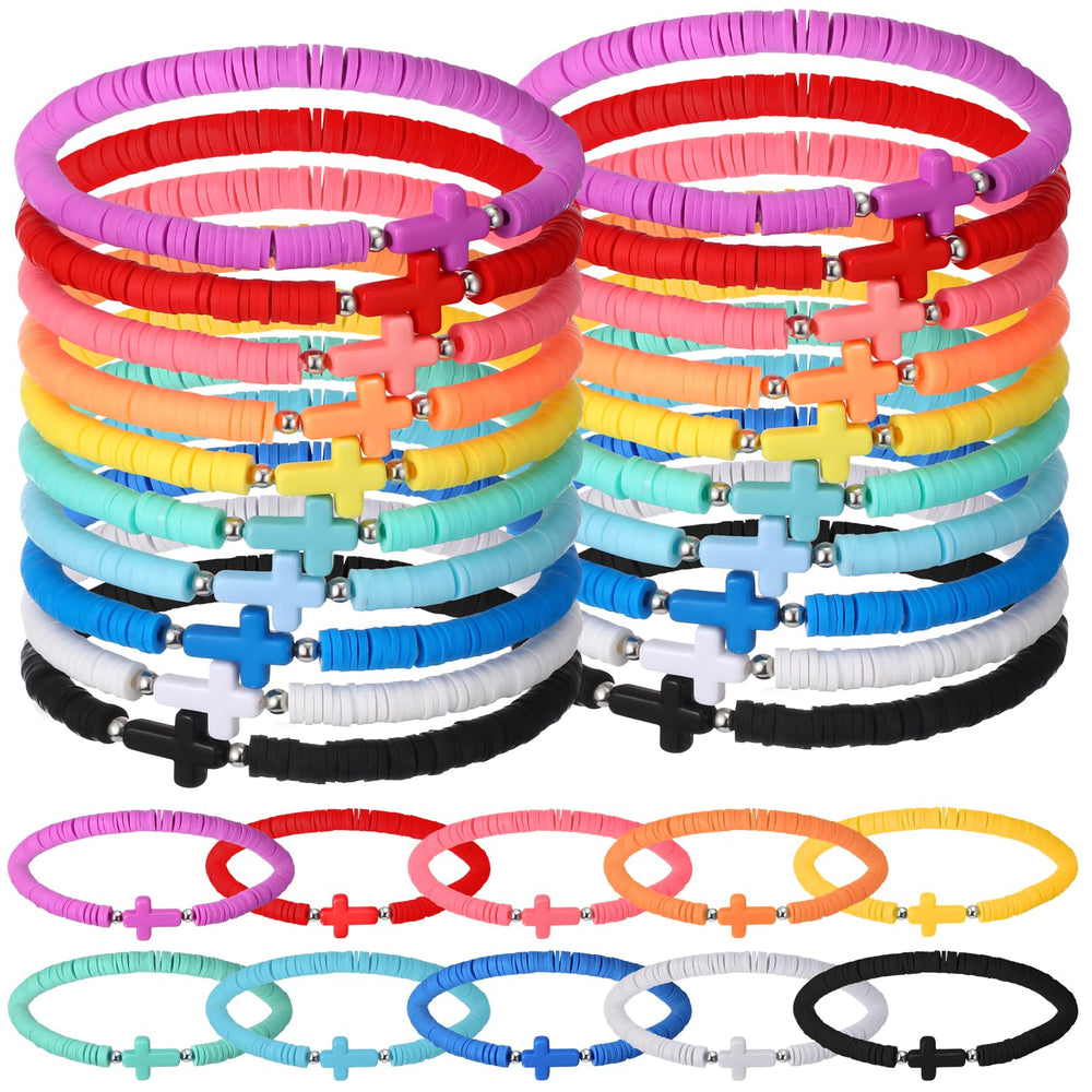 Landical rainbow cross bracelets bulk pack for daily wear and faith occasions.