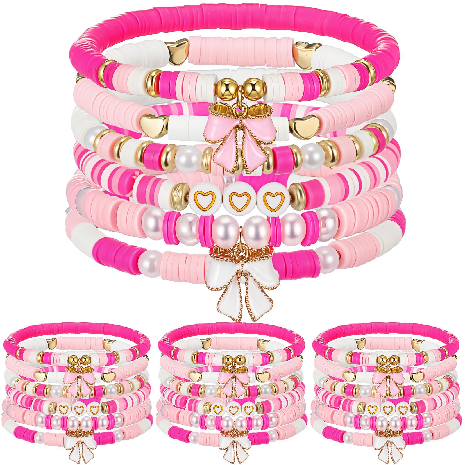 Landical Valentine bow bracelet pink, ideal for party gifts and moments