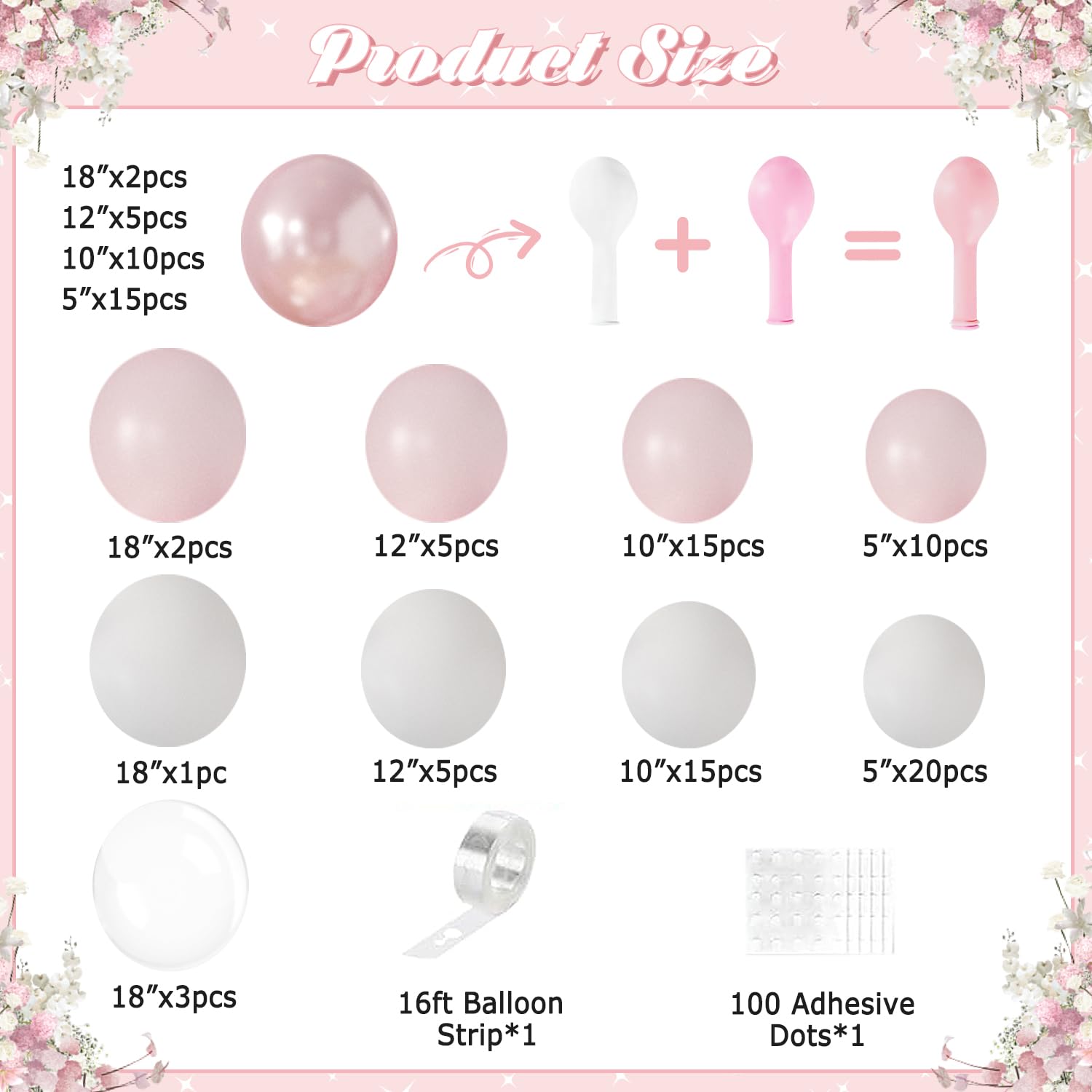 LANGASQUE 12-inch balloons offer elegant mid-size accents for baby showers