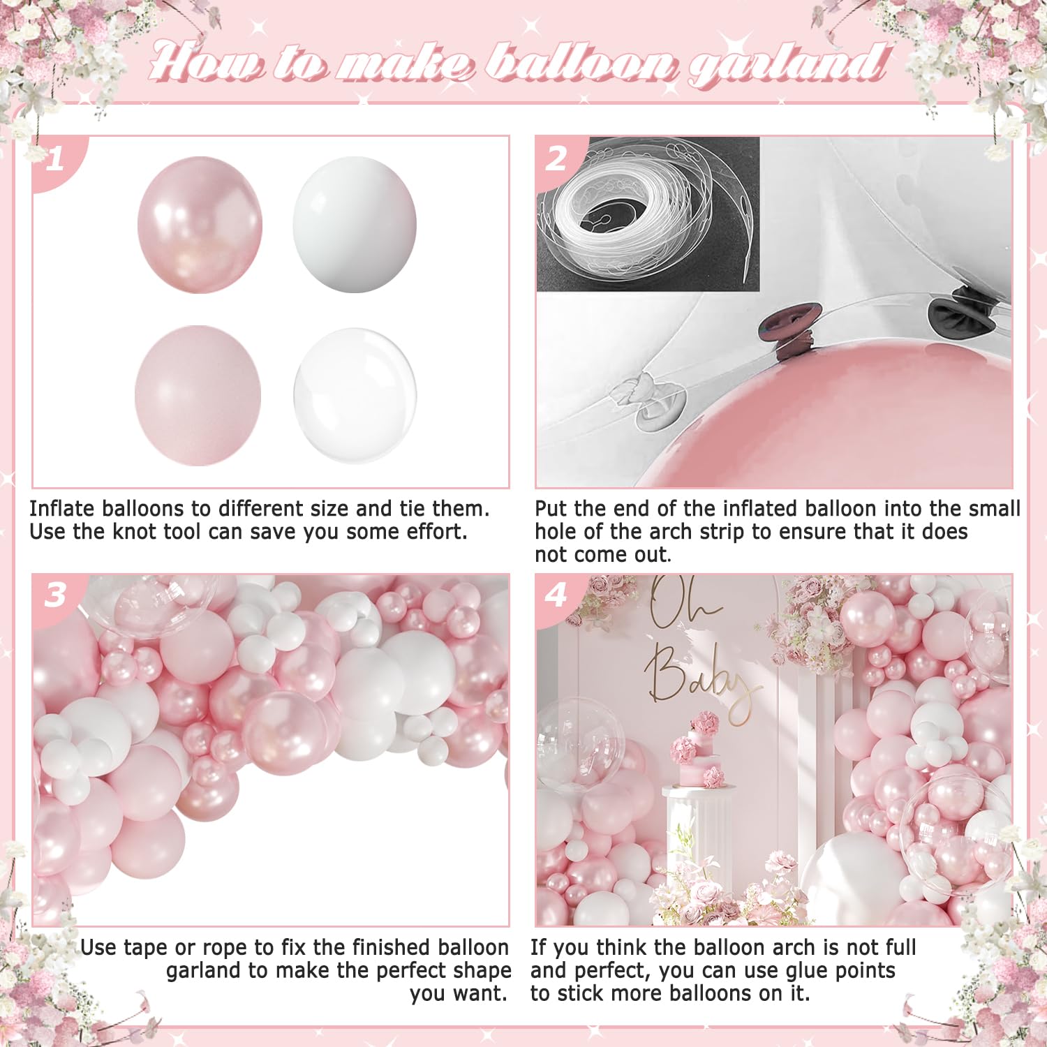 LANGASQUE balloon strip and glue dots simplify assembly for quick setup