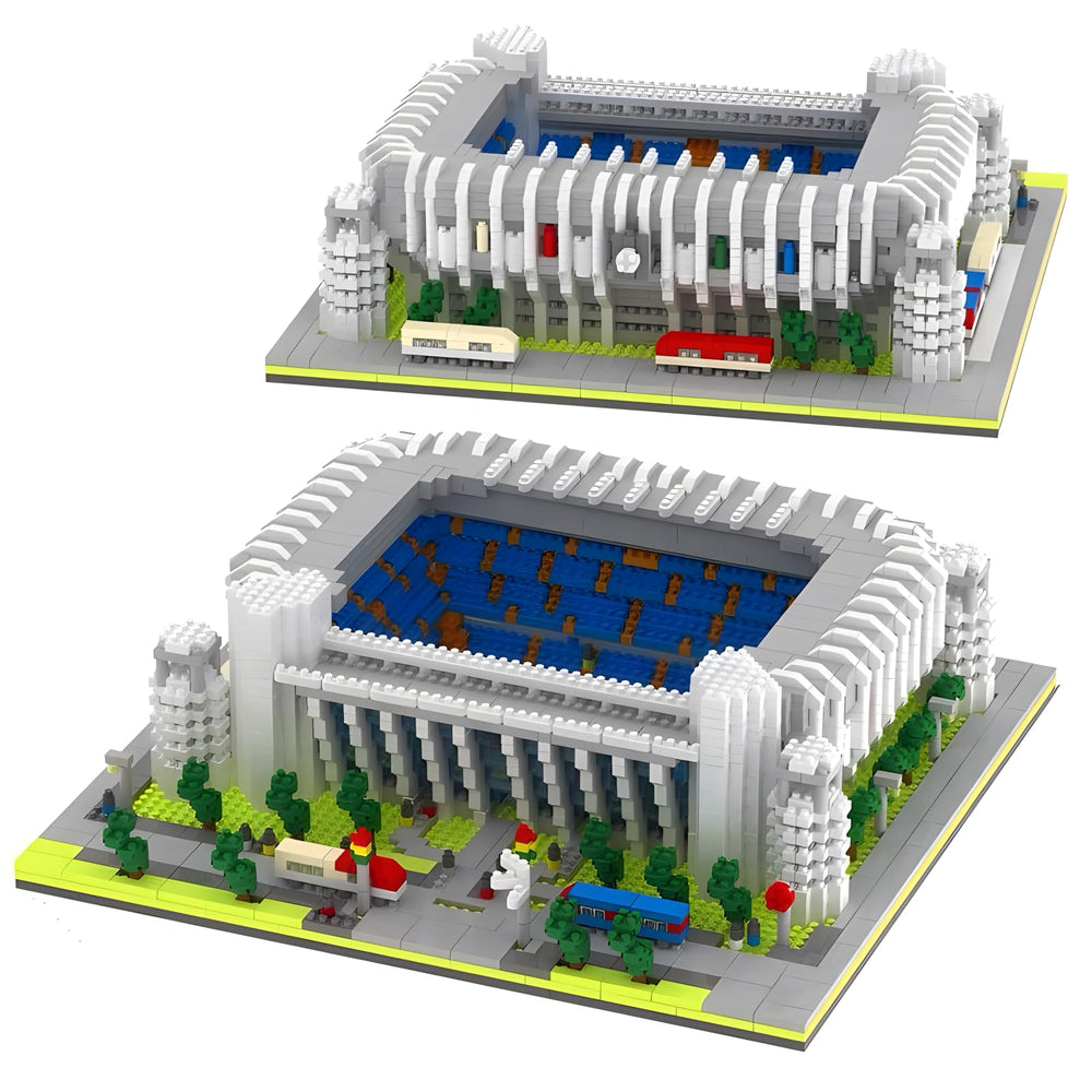LANGLICHUN Madrid-style model-display showcases a grand miniature stadium at home.