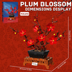 LANGLICHUN red plum bonsai petals layers create lifelike visual depth