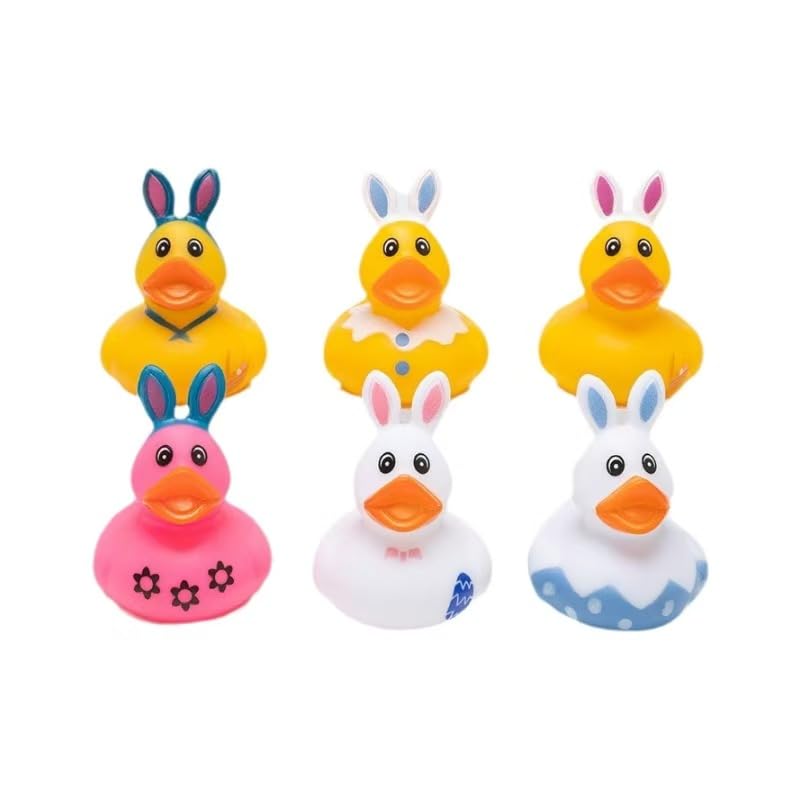 Lanhuiddup Easter duck 6-piece pack in bright colors for bath time play