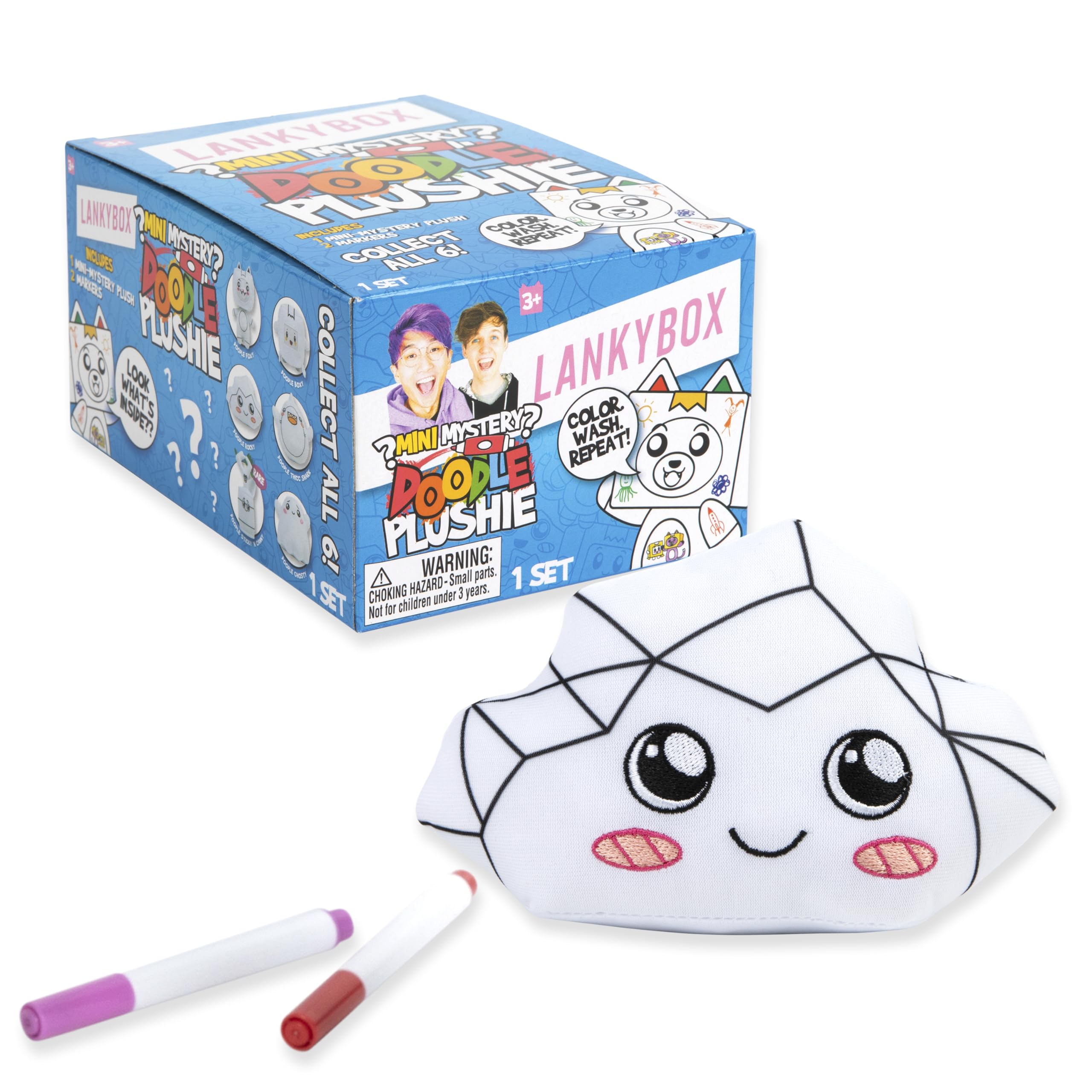 LankyBox mini mystery plush with washable markers for color ideas.