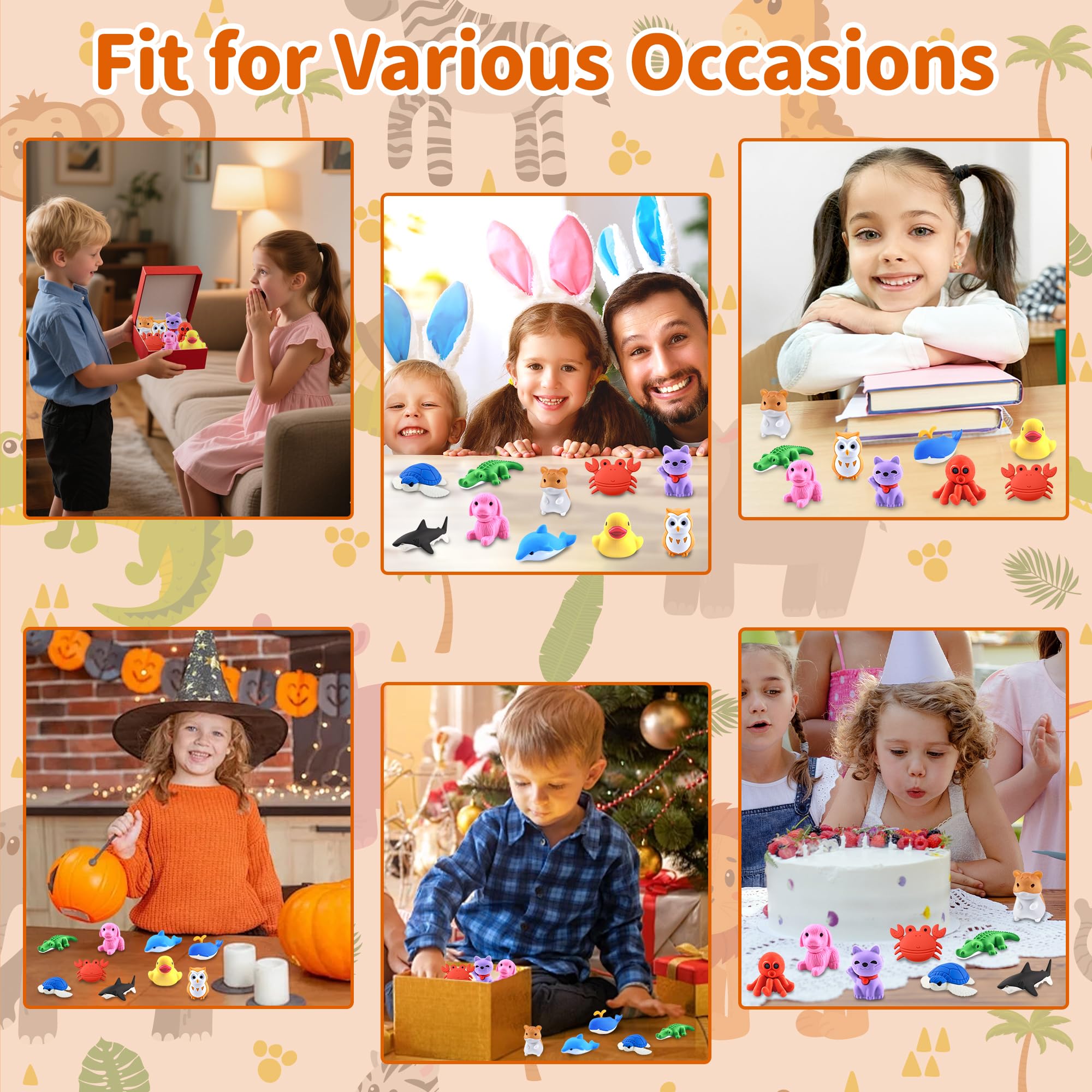 LanMa back-to-school hamster erasers support gift bags and classroom treats.