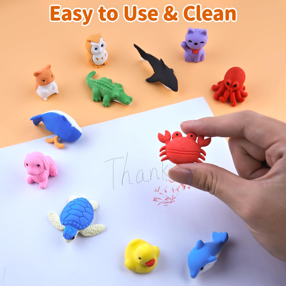 LanMa desk pet hamster erasers add playful decor while erasing pencils.