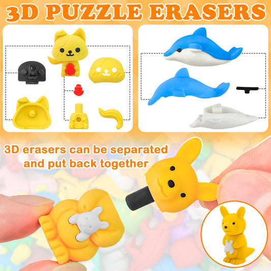 LanMa animal erasers puzzle pieces for hands-on play and learning