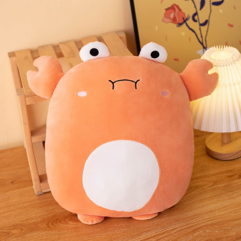 Lannery crab plush toy with soft fabric ideal for room decor and play.