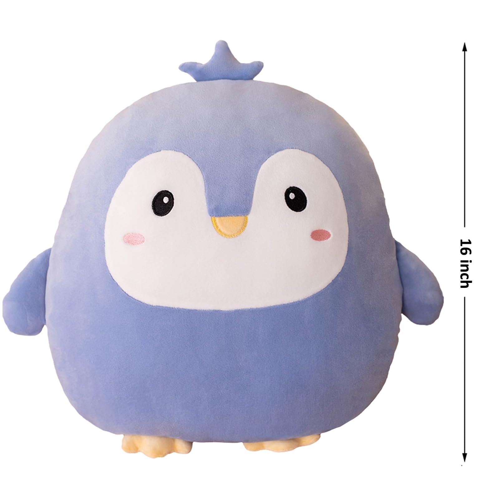 Lannery Penguin Plush Pillow 16-inch size fits beds, couches, and desks.