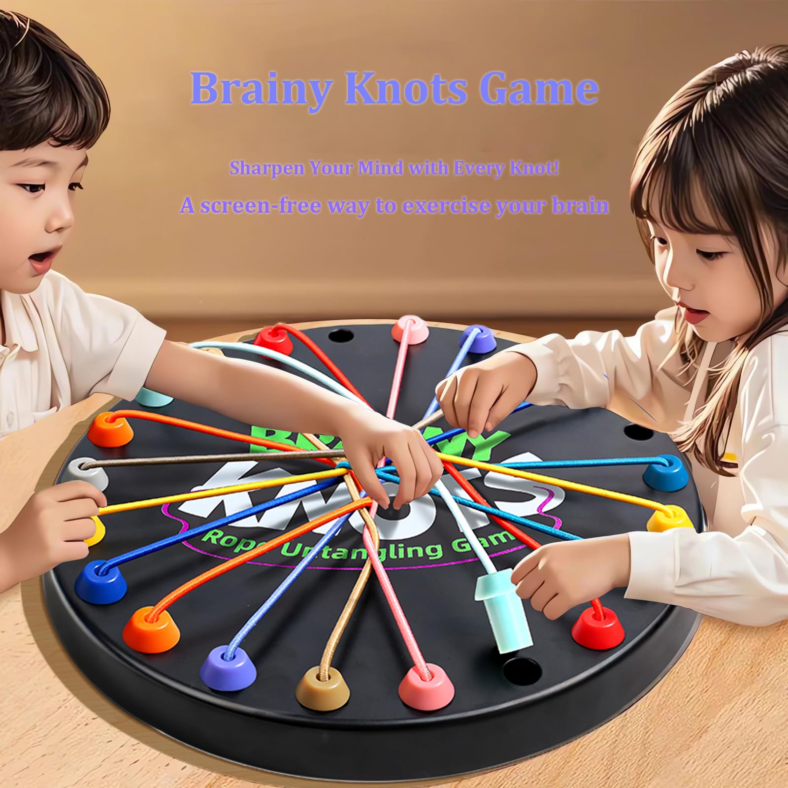 LANSKLBD Brainy Knots family game night perfect for bonding and shared problem solving.
