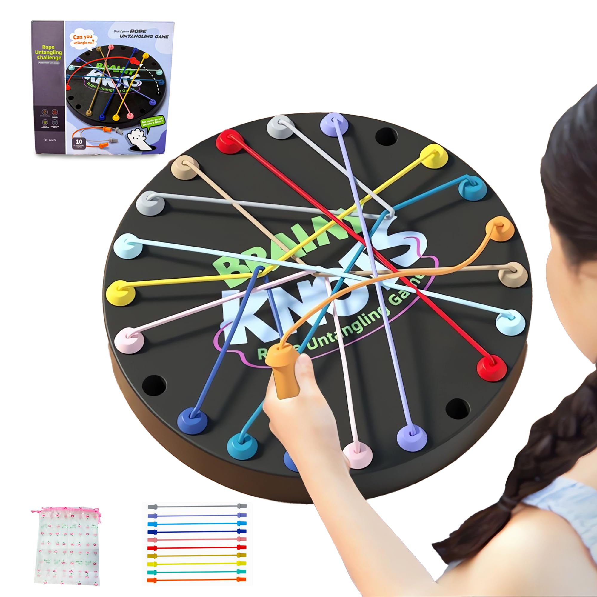 LANSKLBD Brainy Knots game box opened invites family puzzle fun and brain training.