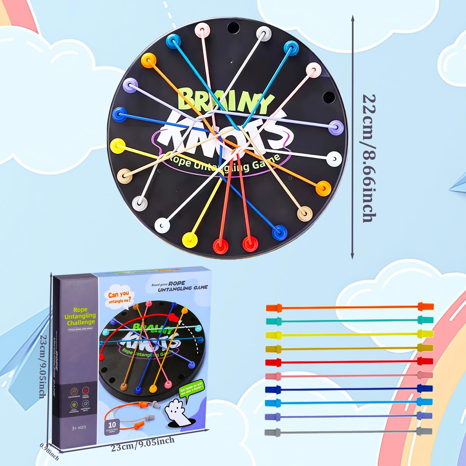 LANSKLBD Brainy Knots kid-friendly puzzle promotes patience and logical reasoning.