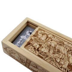 Lantern Press pine wood collector box showcasing rustic display and safe storage.