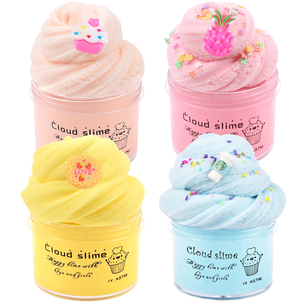 LANUMIONG Cloud Slime Kit four-pack packaging showing four colors for creative play.