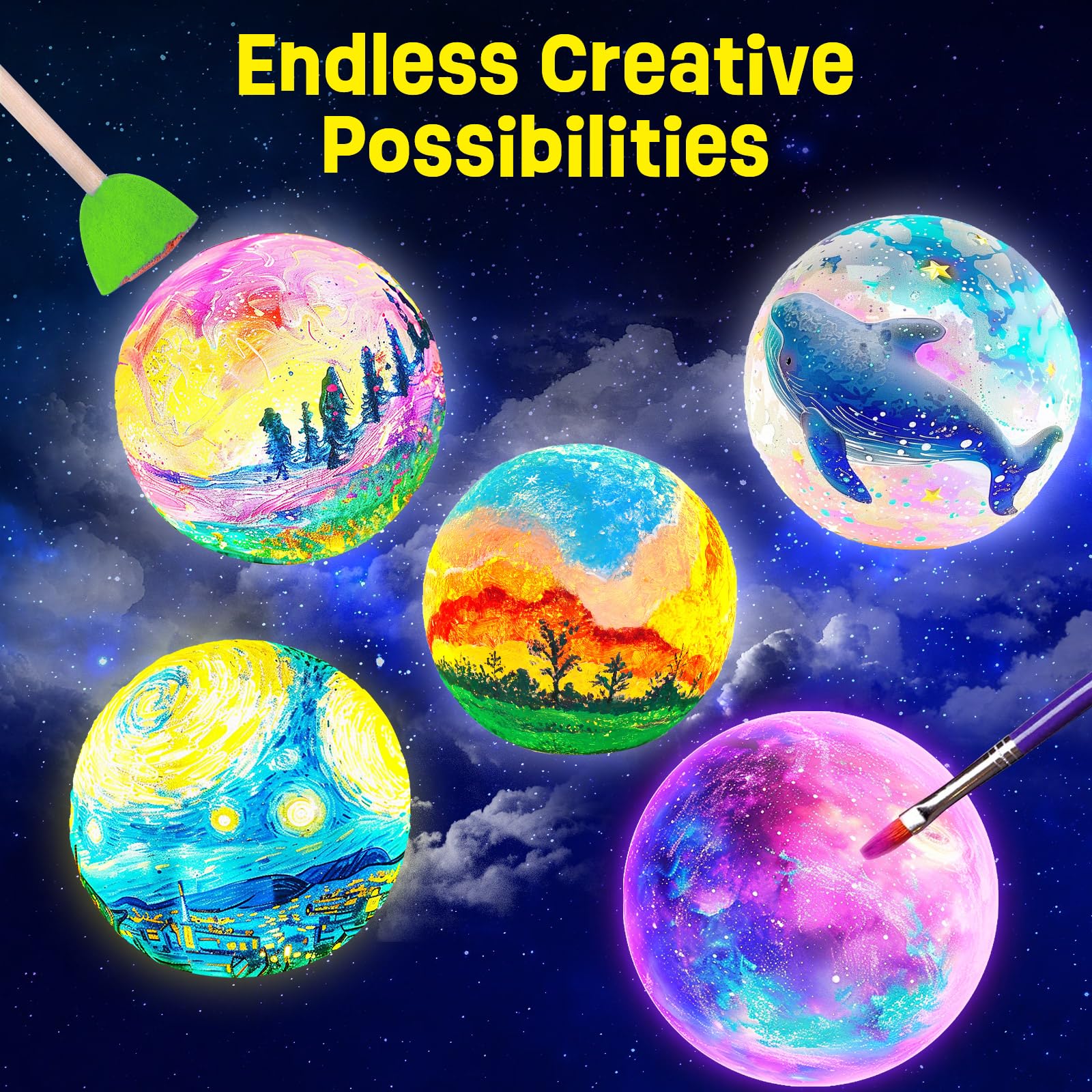 LAOESE Moon Lamp Painting Kit: molding tools for shaping details.