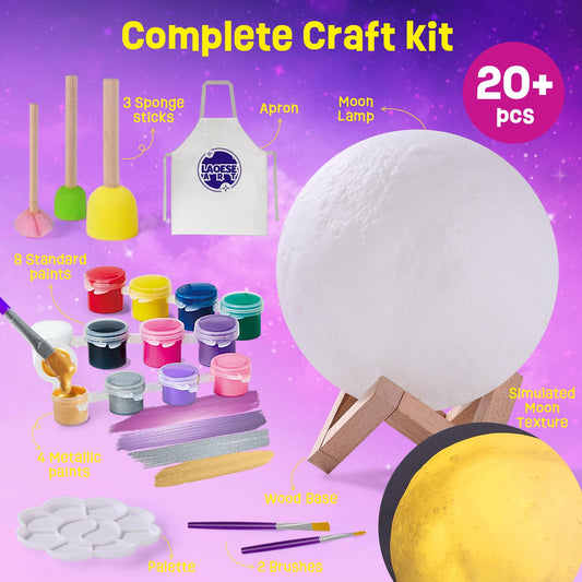 LAOESE Moon Lamp Painting Kit: wooden base for a stable display.