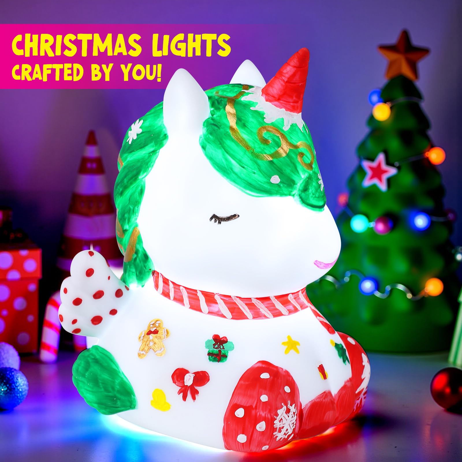 LAOESE Unicorn Lamp Kit apron stickers help keep crafts tidy and fun.