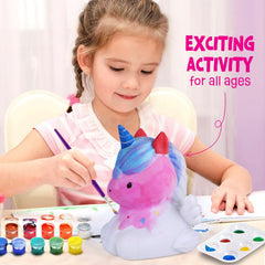 LAOESE Unicorn Lamp Kit paint pots brushes enable vibrant color experiments.
