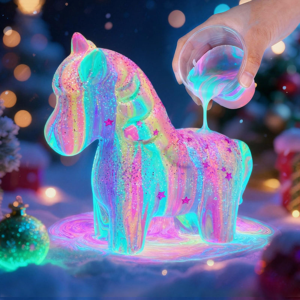 LAOESE glow-in-the-dark paints reveal unicorn designs after dark.