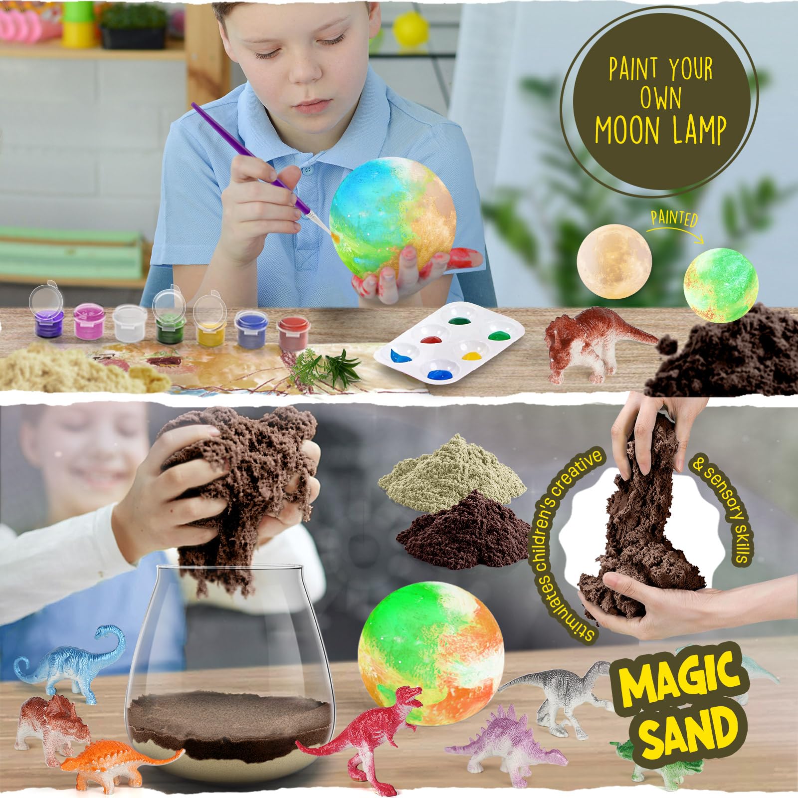 LAOESE jar terrarium with sand and preserved moss for hands-on crafts.
