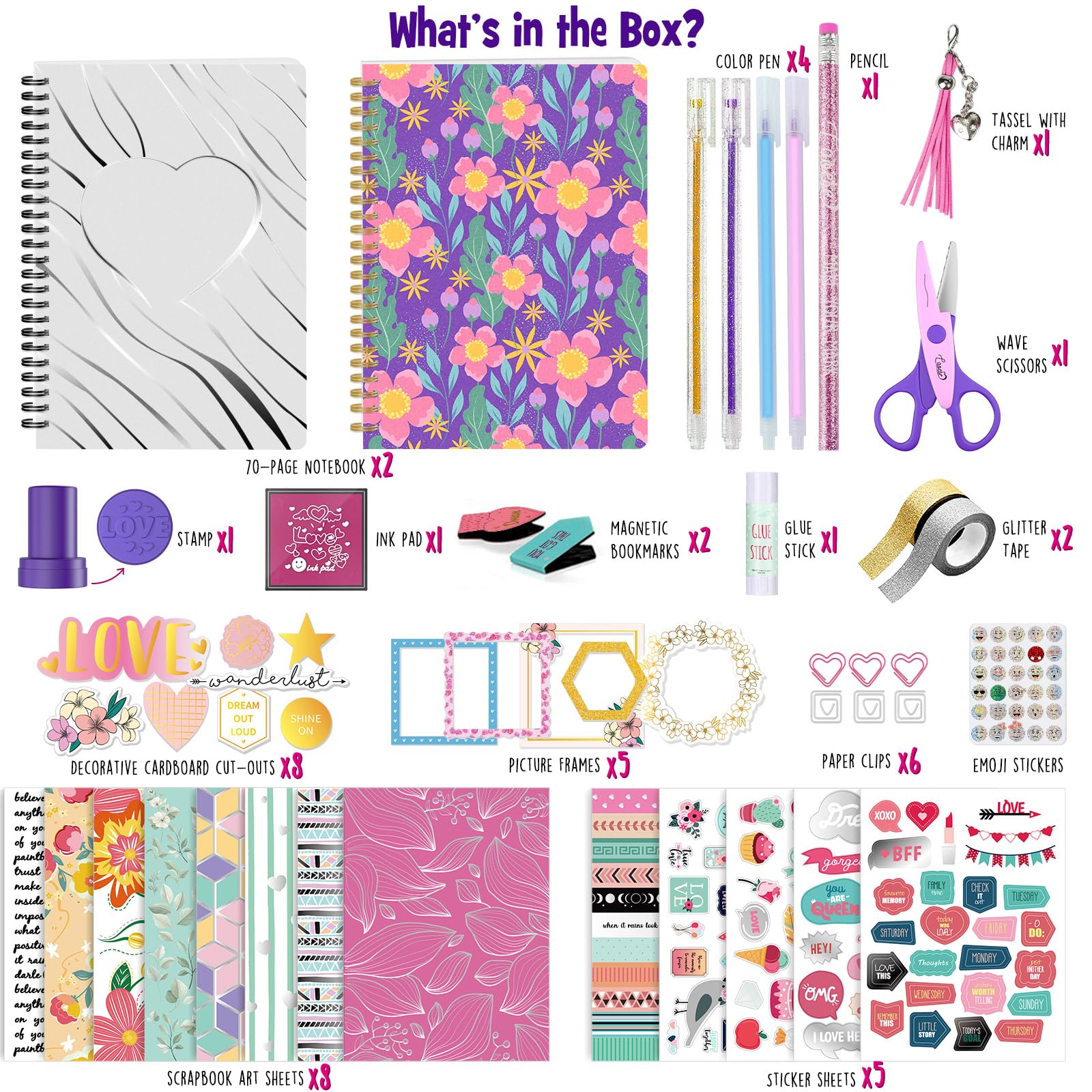 LAOESE journal kit with accessories for DIY scrapbooking and personalized pages.