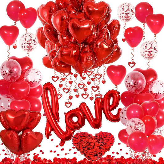 LAOREI GiantLOVE balloon centerpiece creates a dramatic romance focal point.
