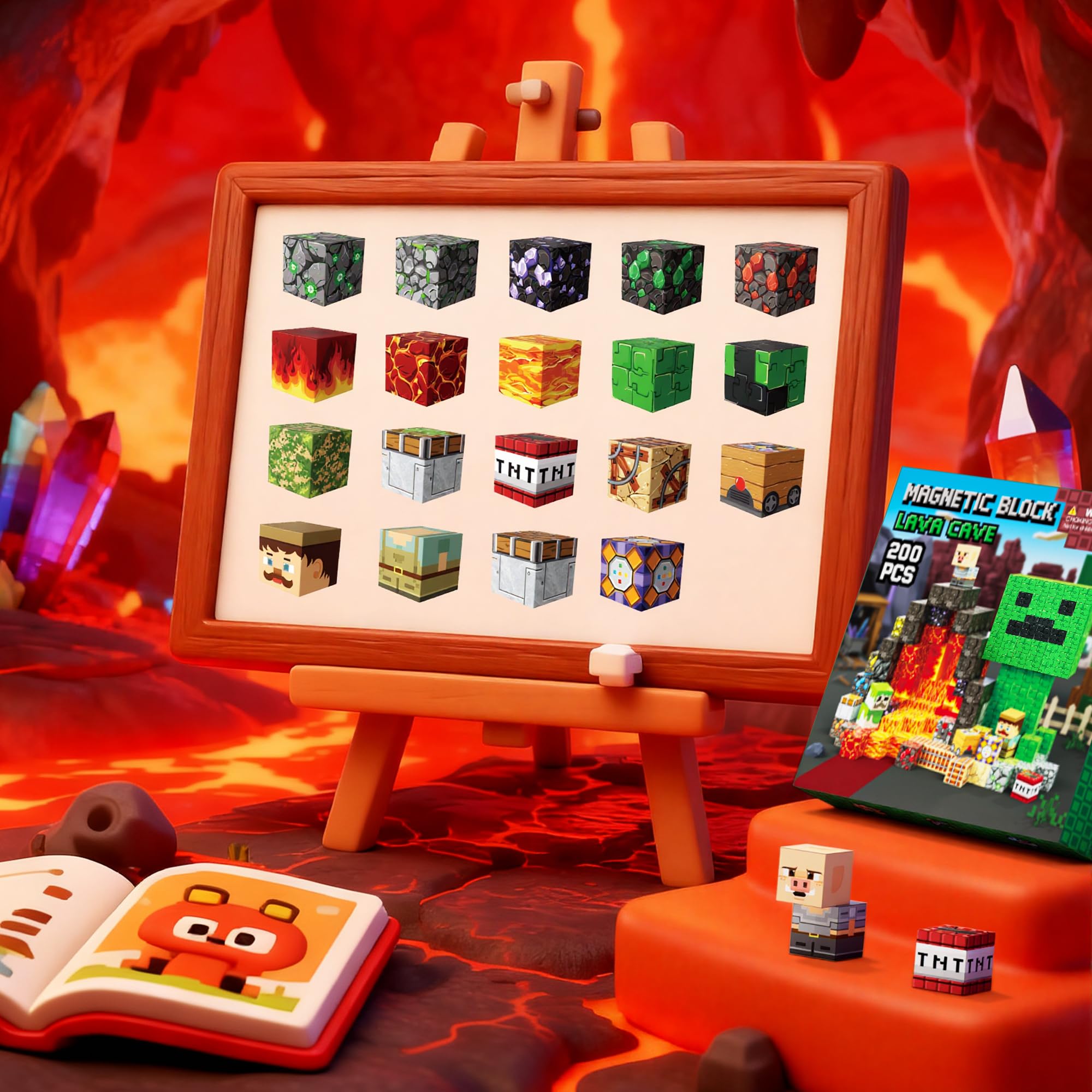 Laoren Magnetic Building Blocks volcano adventure sparks problem solving