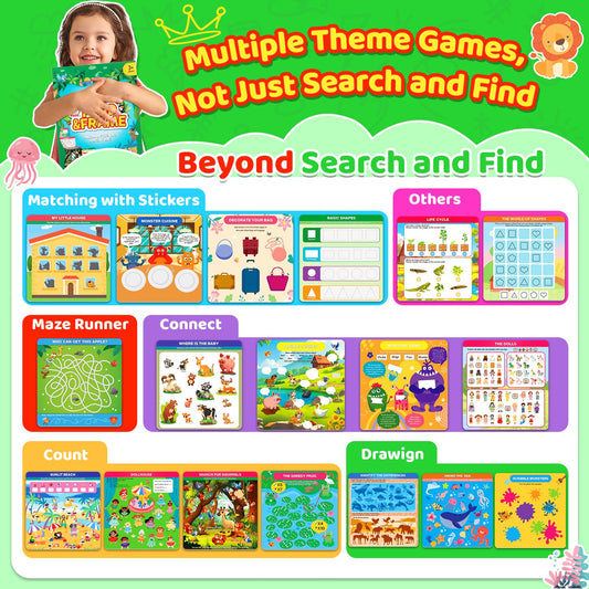 LAOSLAISI double-sided mats showing 28 activities for focused learning on the go